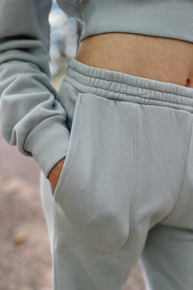 Hayden Cotton Fleece Wide Leg Sweats