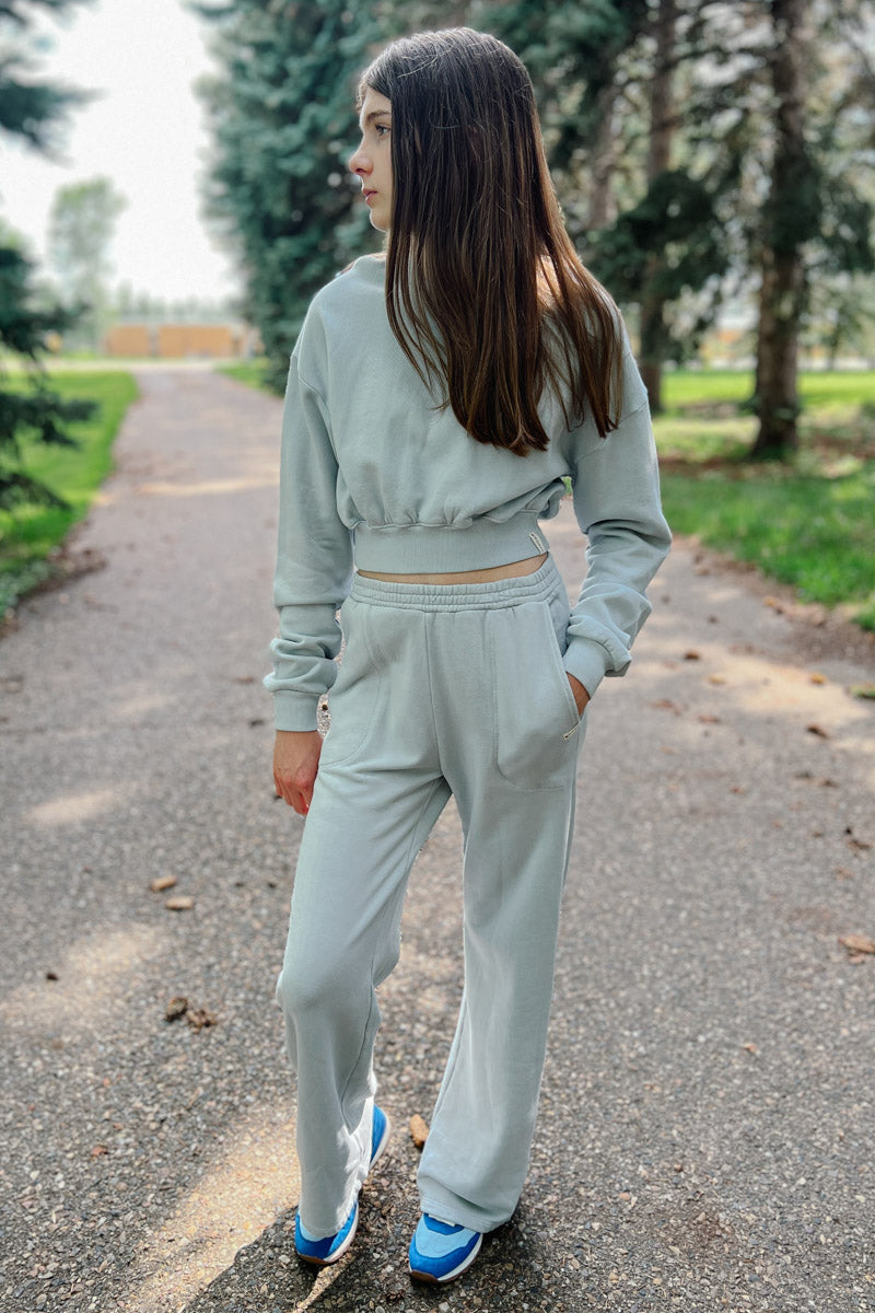 Hayden Cotton Fleece Wide Leg Sweats