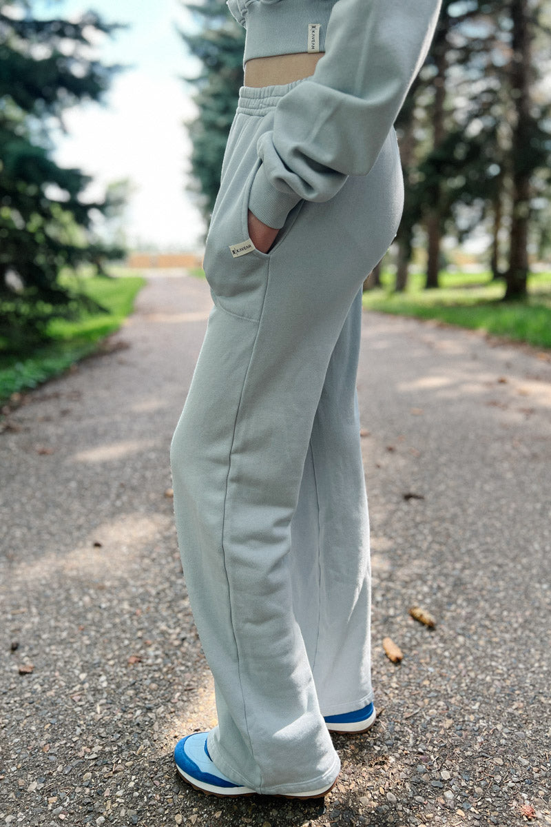 Hayden Cotton Fleece Wide Leg Sweats