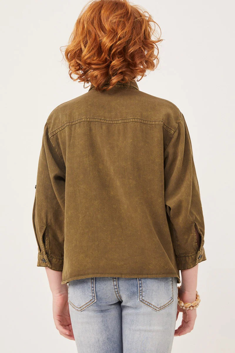 Hayden Youth Washed Button Up