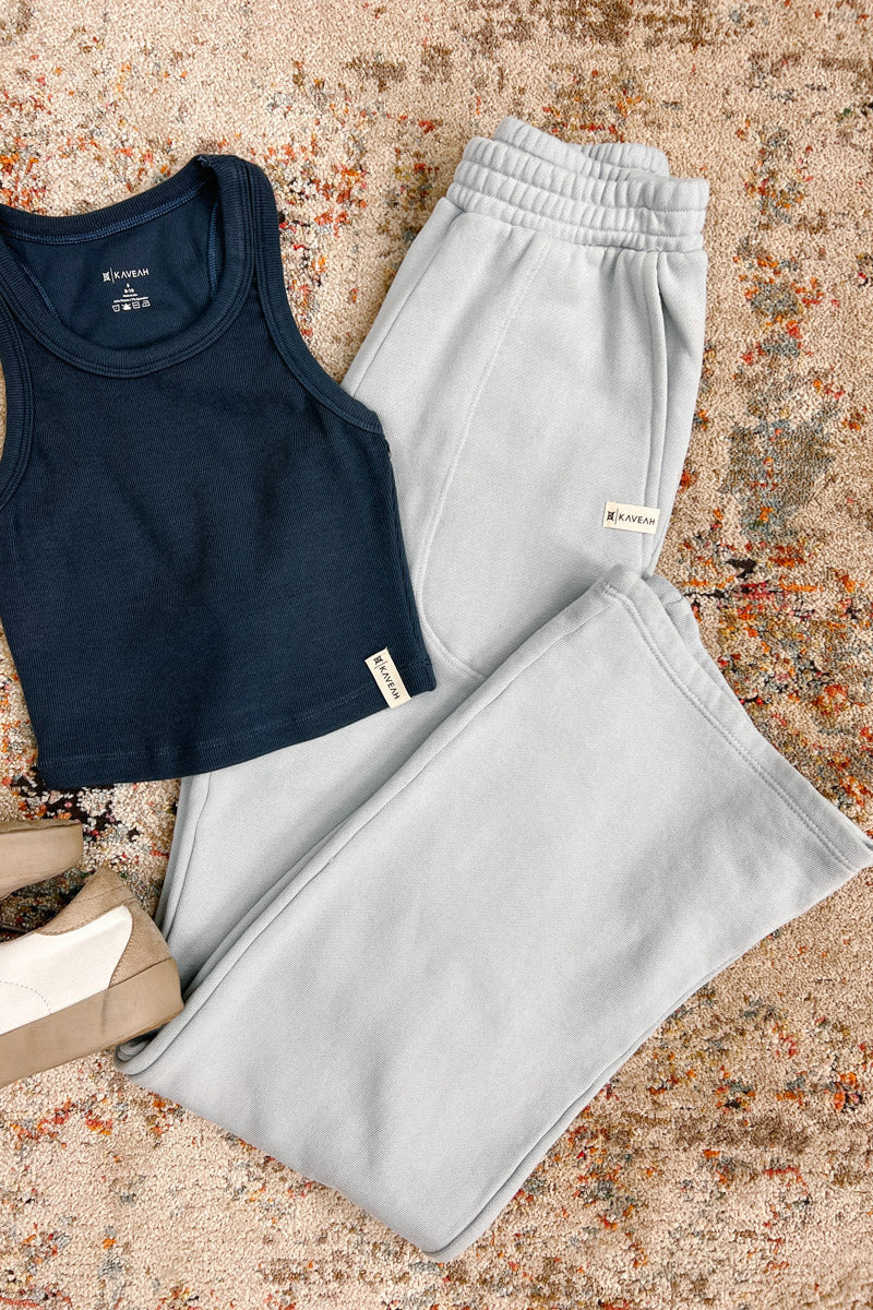 Hayden Cotton Fleece Wide Leg Sweats