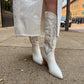 Ainsley White Embroidered Cowboy Boot