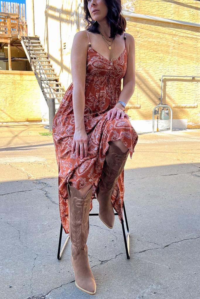 Samara Brown Embroidered Tall Boot 