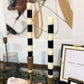 10in Black and Cream Taper Candle Set/2