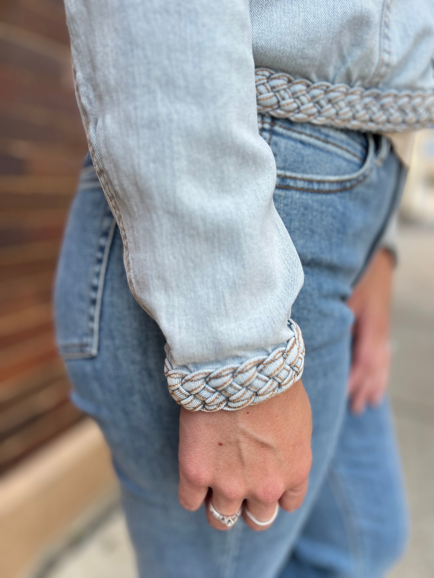 Joss Braided Trim Denim Jacket