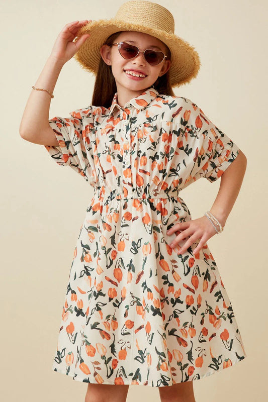 Rayleigh Abstract Flowers Youth Dress