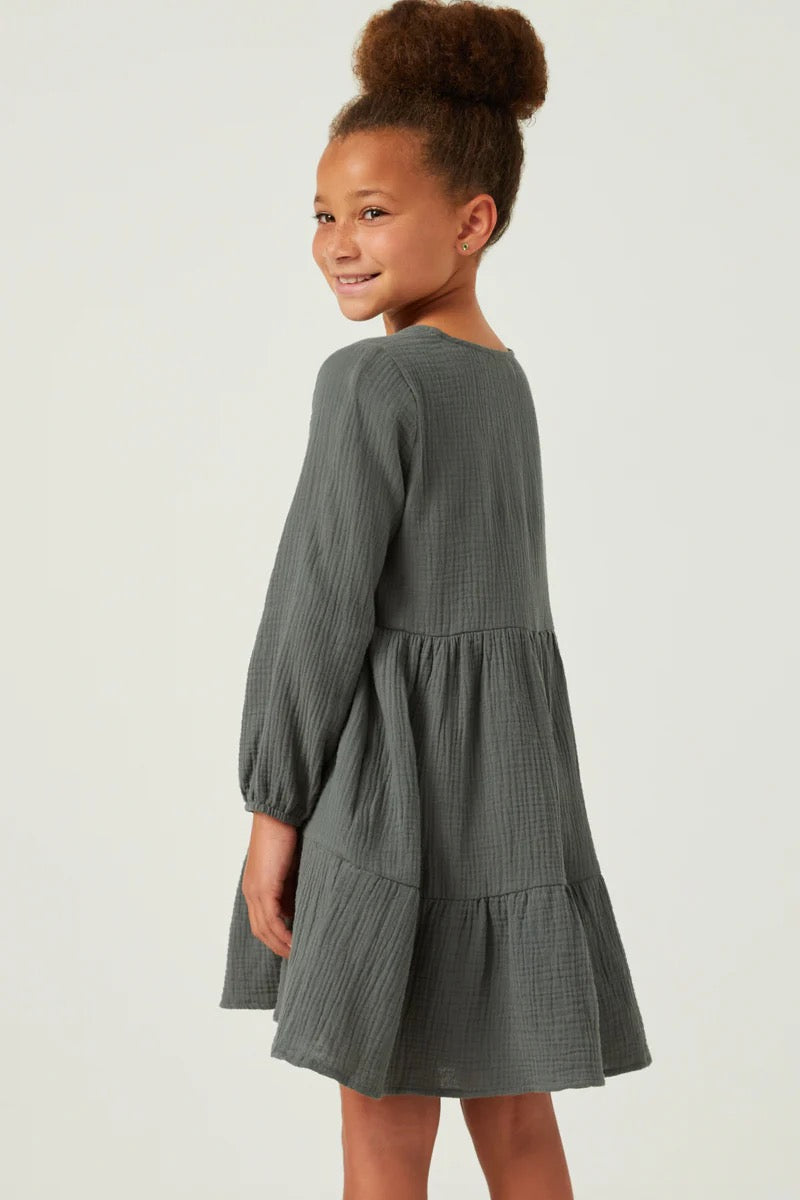 Adelynn Forest Tiered Dress