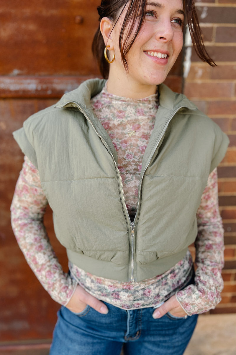 Jemma Cropped Puffer Vest