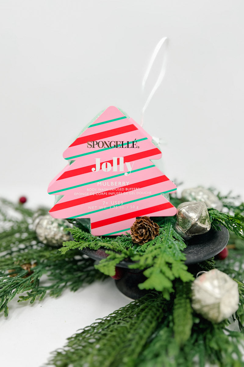 Jolly Mulberry Holiday Tree Body Wash Sponge