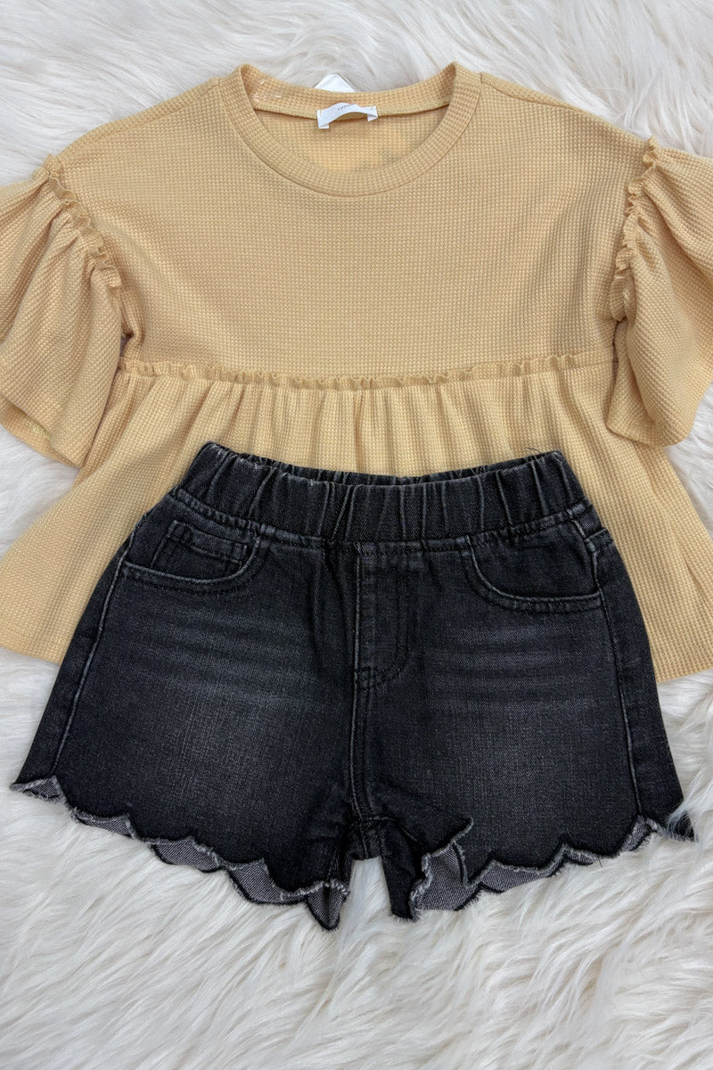 Kara Scallop Hem Shorts