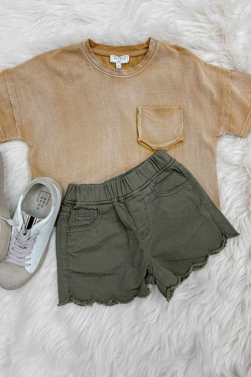 Kara Scallop Hem Shorts
