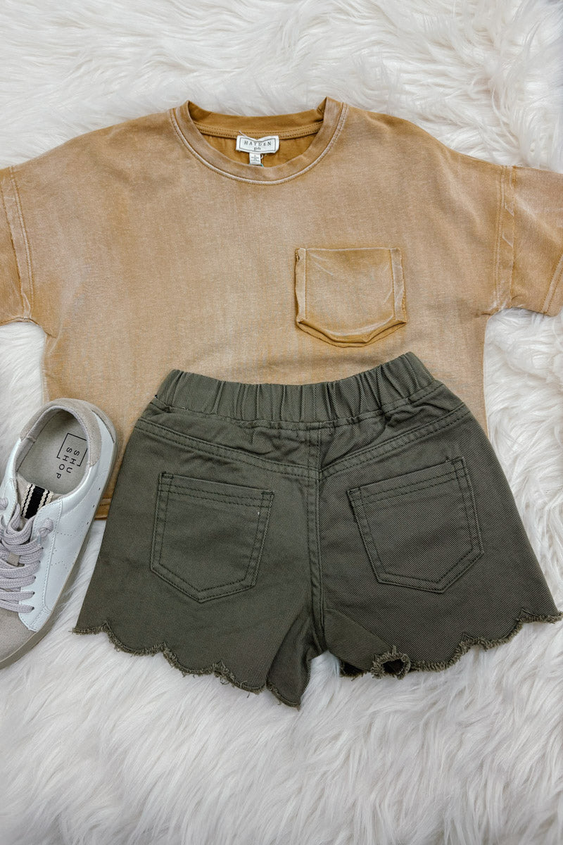 Kara Scallop Hem Shorts