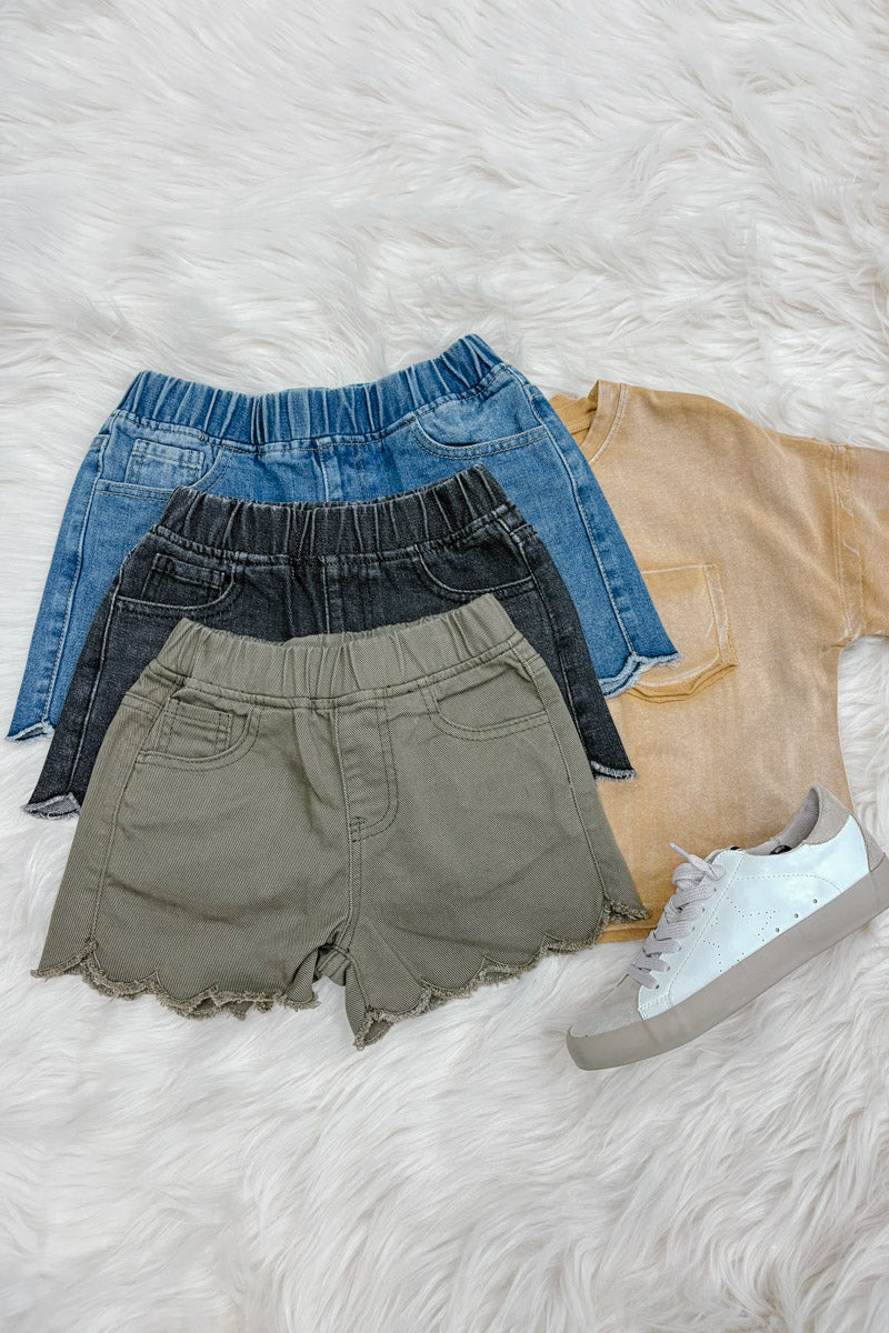 Kara Scallop Hem Shorts