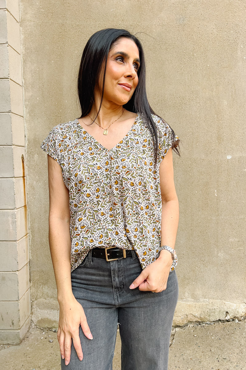 Kimber Tie Back Patterned Top