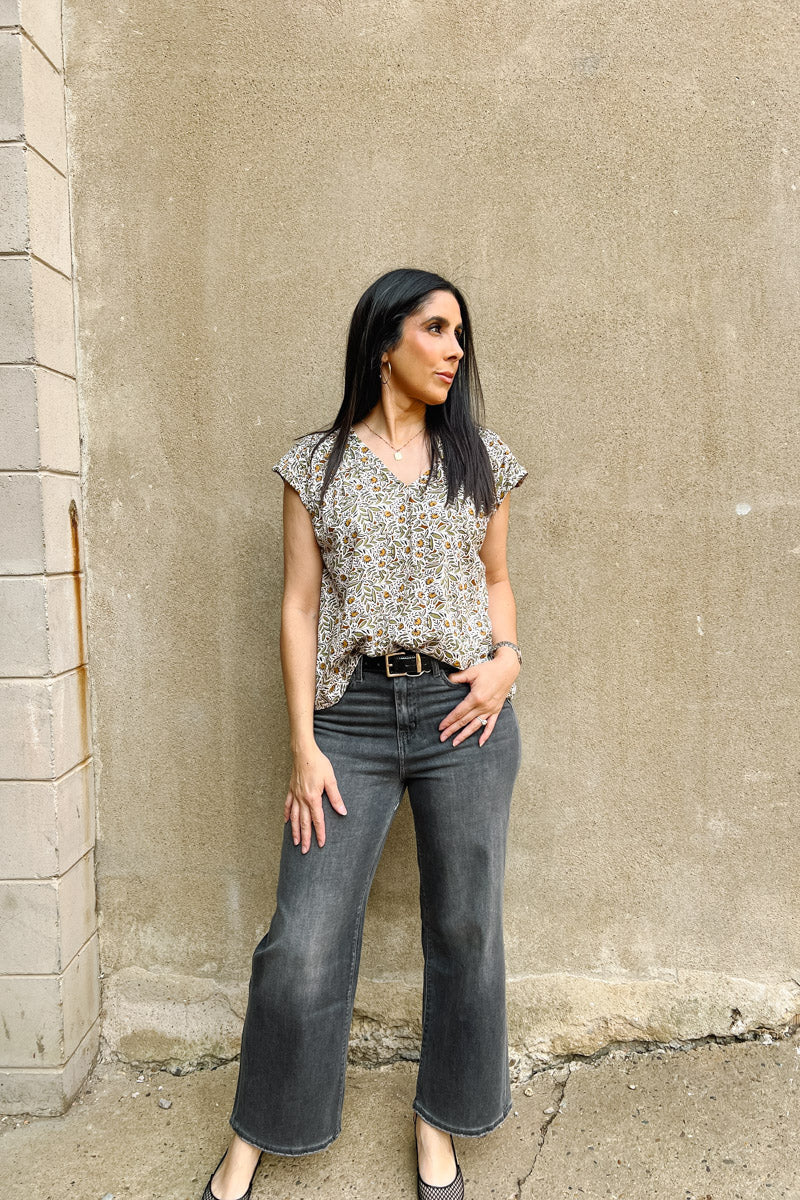 Kimber Tie Back Patterned Top