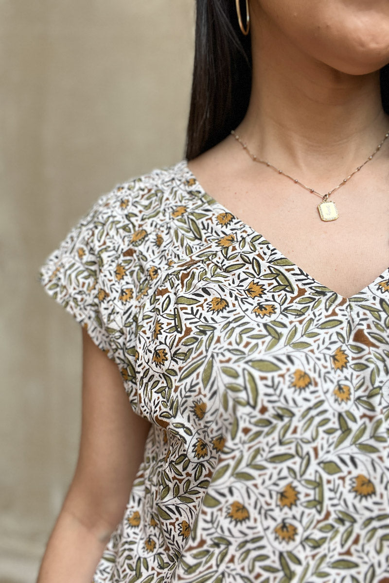 Kimber Tie Back Patterned Top