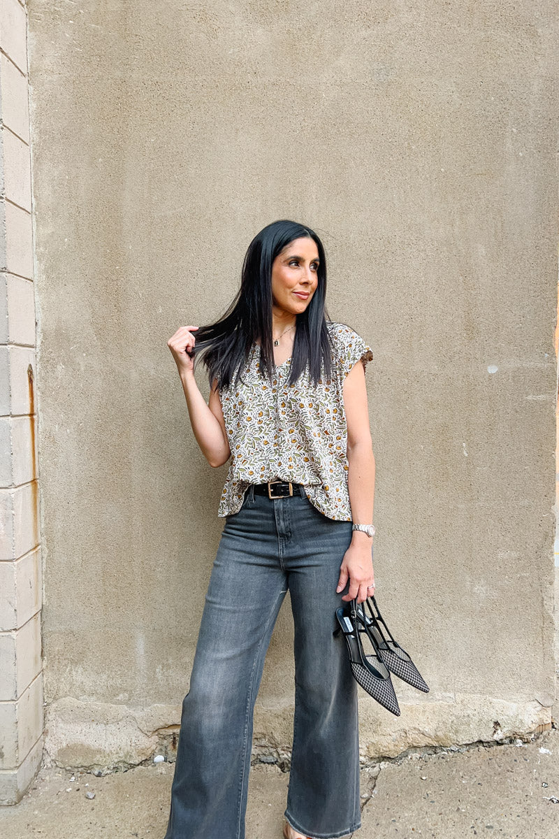 Kimber Tie Back Patterned Top