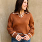 Lean on Me Ribbed Collared Sweater