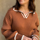 Lean on Me Ribbed Collared Sweater