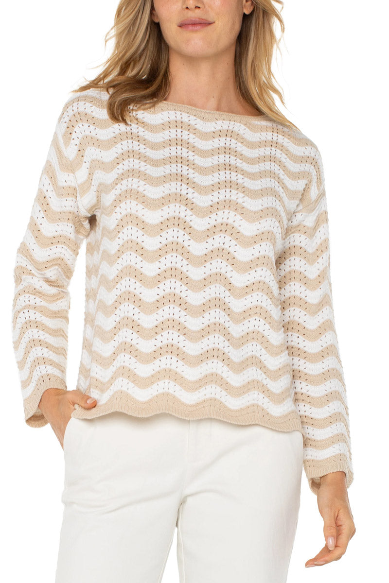 Long Sleeve Boat Neck Sweater