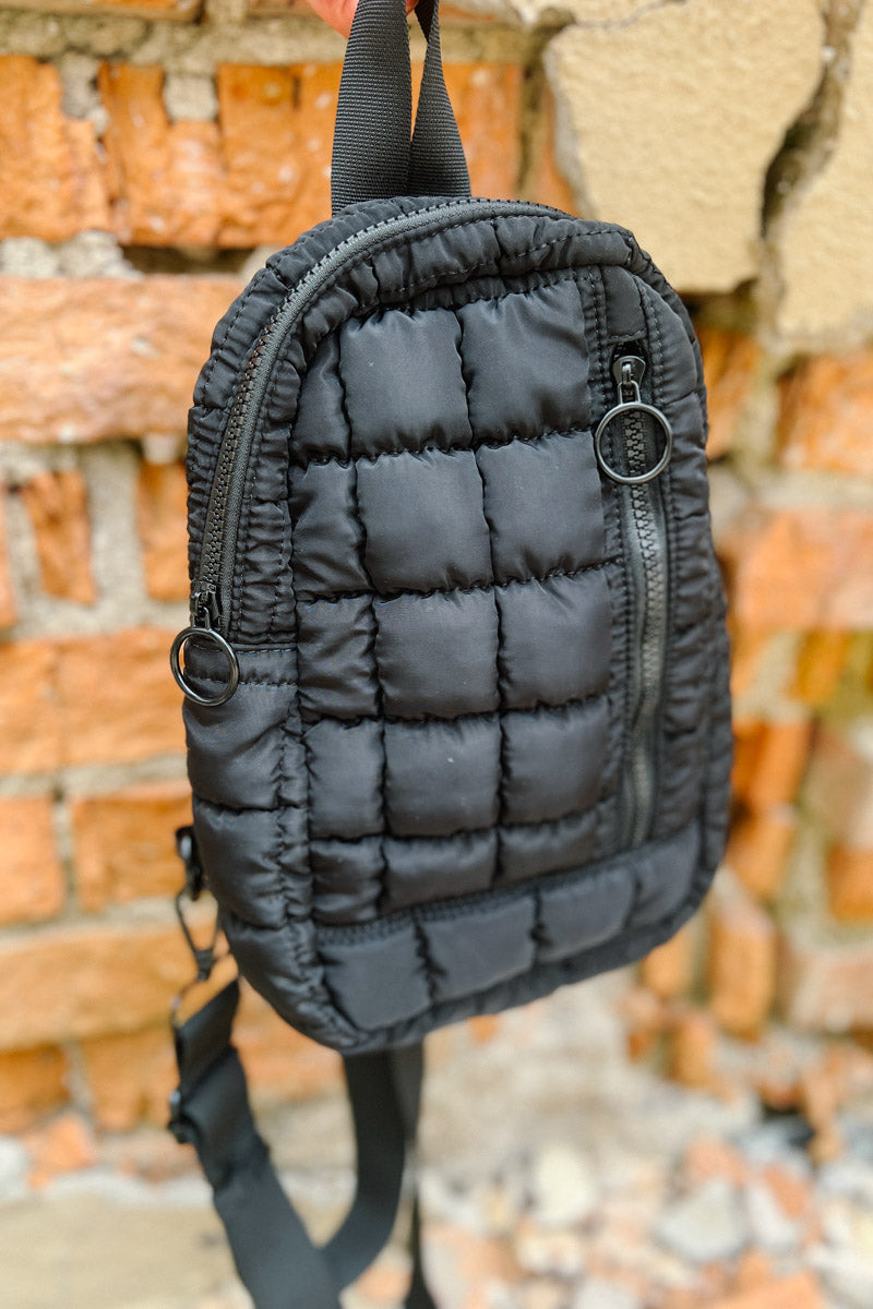 Nylon Quilted Sling Bag