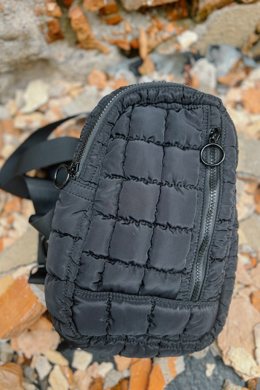 Nylon Quilted Sling Bag
