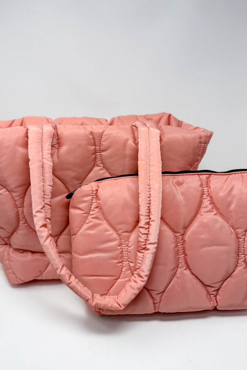 Quilted Tote w/ Detachable Pouch