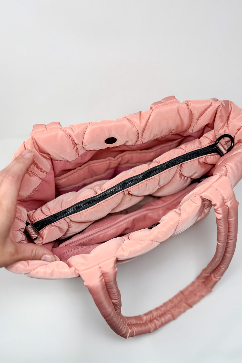 Quilted Tote w/ Detachable Pouch