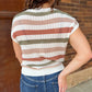 Ronnie Striped Pointelle Short Sleeve Sweater