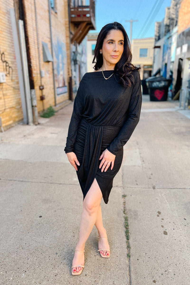 Sassy Lady Glitter Midi Dress