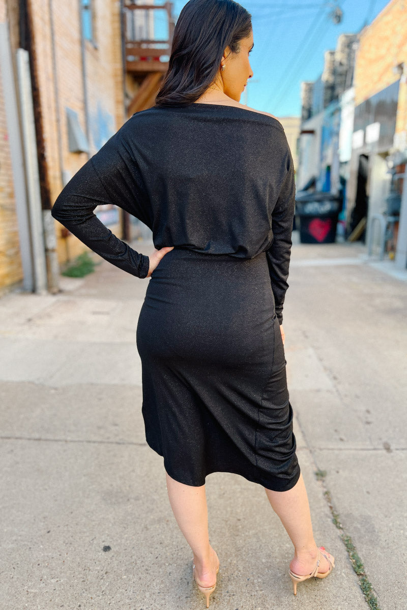 Sassy Lady Glitter Midi Dress