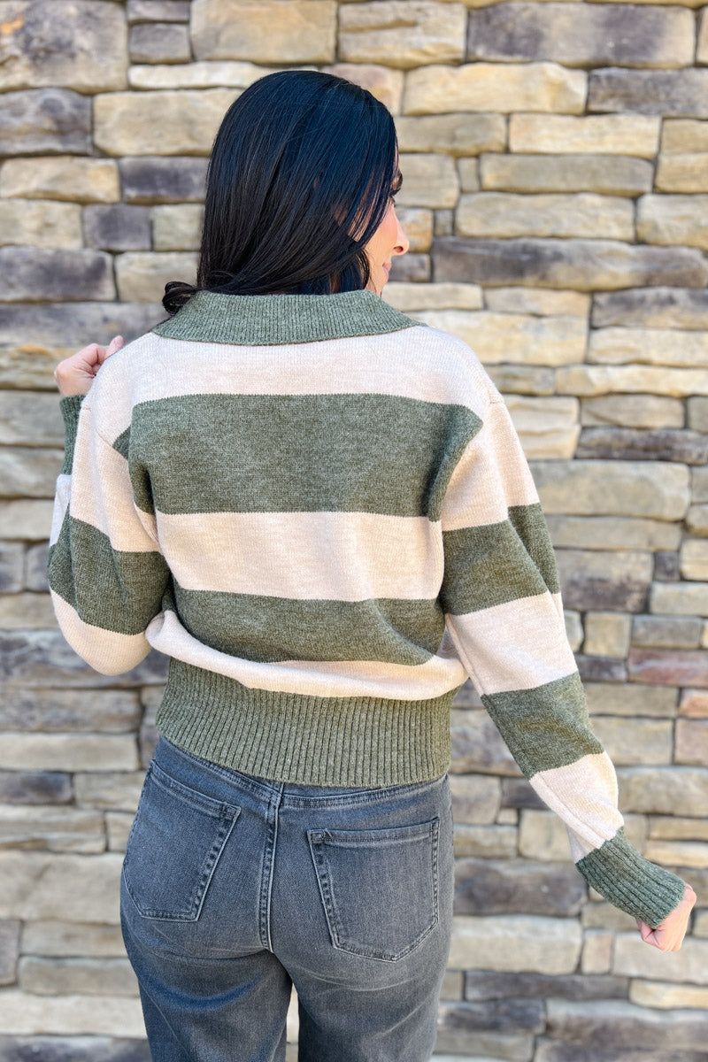 Savannah Striped Collared Sweater