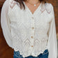 Say Less Lace Button Blouse