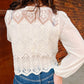 Say Less Lace Button Blouse