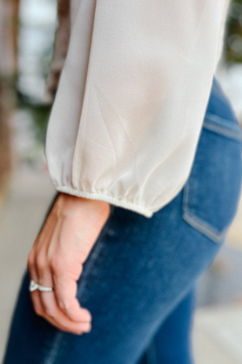 Say Less Lace Button Blouse