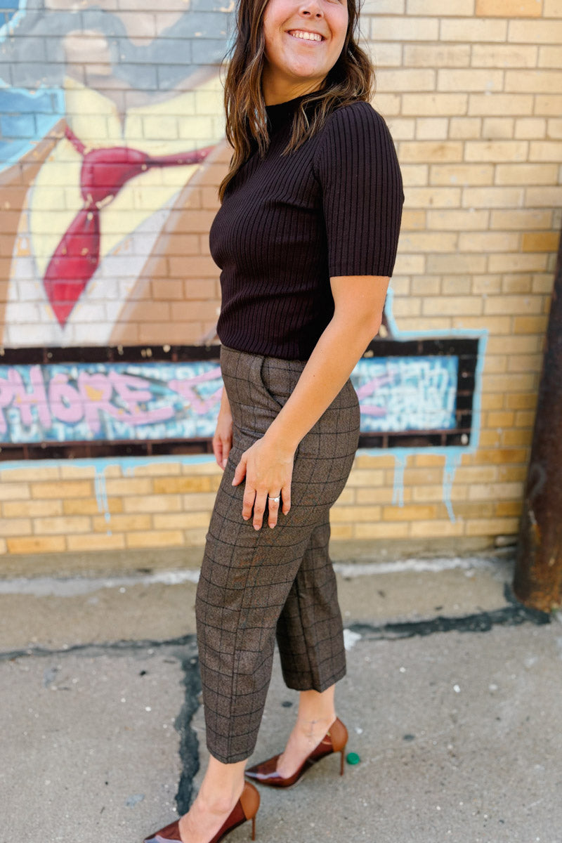 Suit Up Plaid Culotte Pants