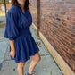Sweet as Can Be Cinch Waist Dress - Navy