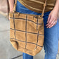 Windowpane Suede & Leather Tote