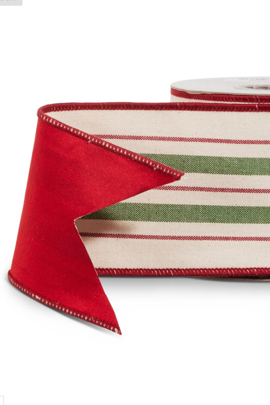 4” x 10yd Yuletide Stripes Wired Ribbon